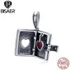 BISAER 925 Sterling Silver Love Heart Box Charms Forever Love Book Perles Fit Bracelets Perles d'argent pour la fabrication de bijoux ECC980 Q0531