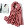 Sciarpa in maglia di cashmere morbido per donna Sciarpe invernali calde Hijab Solid Pashmina Lady Scialle avvolgente Sciarpe unisex a doppio lato 2020