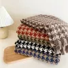 Autumn Winter Plaid Cashmere Scarf Women Fashion Long Wrap Tassel Shawl New Simple Warm Houndstooth Knitted Scarves