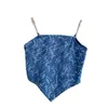 Summer Style Bellyband Denim Camisole Women's Outer Wear Sexy Tube Top Halter Top 210709