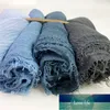 Muslim Crinkle Scarf Women Solid Color Soft Cotton Shawls Hijabs Headband Malaysian Hijab Foulard Femme Custom Box