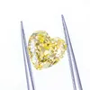 ZIRCON haute qualité fantaisie jaune vif forme de coeur diamant synthétique prix des pierres précieuses en vrac par Carat vente chaude H1015