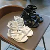 Sandálias Meninas Sapatos Romanos 2022 Verão Crianças Bebê Moda Menina Princesa Alta Tubo Aberto Tee Tamanho 22-31