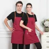 Unisex Moda Chef Cook Cozinha De Café De Café Cabeleireiro Sleeveless Workeless Bib Roupas AntiCling Aventais 210625