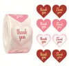 Autocollants adhésifs en forme de cœur de remerciement, 500 pouces, 1.5 pièces, pour boîte de sac de cuisson, enveloppe d'emballage, étiquette de décoration de fête d'affaires