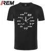 REM 100% BOTTOM MATH CLOCK PRINT Roliga män T-shirt Casual Short Sleeve O-Neck T Cool Summer Te Tee 210629