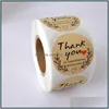 Wall Decor Home Gardenprinted 500Pcs / Roll Love Merci Adhésif Autocollants Étiquettes 1 Pouce Enveloppe Joint Paquet Couleur Fête Autocollants 7C2Z D