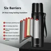 Thermos da 500 ml / 800 ml / 1000 ml Tazza da vuoto in acciaio inossidabile 316 Bottiglia portatile per viaggi in ufficio Escursionismo Ciclismo 211109