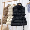 Janvena Zimowa Jesień Ciepła Downa Kamizelka Kobiety Luźne Ultra Light 90% White Duck Gilet Kobieta Puffer Waistcoat Bez Rękawów 210909