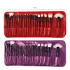 24pcs Foundation Makeup Brushes Set Wood Kit With PU Bag Packing in 6 Colors DHL Free Shipping