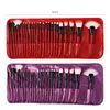 24pcs Foundation Makeup Brushes Set Wood Kit With PU Bag Packing in 6 Colors DHL Free Shipping