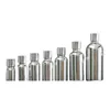 Silver Essential Oljeflaska 5ml 10 ml 20 ml 30 ml 50 ml Skruvlock Tom Kosmetisk toner Serum Förpackningsbehållare Glasfyllningsbara flaskor