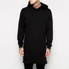 Nova Chegada Preto Lã Sólida Hip Hop Oversize Homens Hoody Longline Moda Hoodies Supershirts Homens Frete Grátis 201103