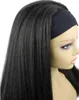 HD2914 18-24 pouces crépus bouclés bandeau cheveux perruques Remy brésilien écharpe humaine pour les femmes noires sans colle coudre en 1