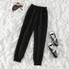 Plush thickened chenille sweatpants women autumn and winter loose Korean wide leg harem with feet casual 210915