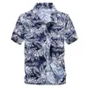 Moda męska Hawajska koszula Męski Dorywczo Kolorowe Drukowane Plaża Aloha Koszule Krótki Rękaw Plus Rozmiar 5xl Camisa Hawaiana Hombre 210721