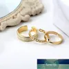 Anéis de casamento 3 pçs / conjunto coreano Simples geométrico para mulheres ouro prata cor link metal torcido abertura redonda jóias presente de fábrica preço especialista mais recente