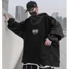 Erkek Hoodies Sweatshirts Techwear Harajuku Erkekler Pullover Hip Hop Street Giyim Sweatshirt Japonca Büyük Boy