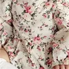 Söt nyfödda spädbarn flickor floral ruffles långärmad romare barn one-dele bomullstoppar Jumpsuit kläder kläder kläder 146 Q2