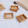 Bamboo Soap Boxes Square Douche Room Soaps Dish Basin Duurzame sterke accessoires 5 26ZZ Q2