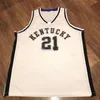 Nikivip UK Kentucky Wildcats College Tayshaun Prince #21 White Black Retro Basketball Jersey 남자 스티치 커스텀 번호 이름 유니폼