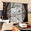 Classic Home Decor Curtain Design 3d Curtain Chiński Styl Ceglany Plum Ptaki i Kwiat Kurtyna Cień Kurtyny do sypialni 210913