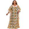 Vestuário étnico Africano Maxi Vestido para Mulheres 2021 Dashiki Moda Solto Bordado Longo Roupas Elegantes Lace Vestidos
