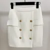 HIGH STREET Newest 2021 Designer Career Skirt Women's Metal Lion Buttons Embellished Mini Skirt 210309