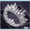 Jewelrybaroque Pageant Circle Diadem Bridal Queen King Tiaras Metal Crown Party Banquet Head Ornaments Wedding Hair Jewelry Aessories Drop D