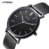 Sinobi Unisexファッション超薄い時計シンプルな男性のビジネスステンレス鋼メッシュベルトクォーツ時計時計レリーゴQ0524