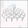 Hangers & Racks Clothing Housekee Organization Home Garden 16/35 Clips Stainless Steel Laundry Rack Foldable Sock Clothes Airer Folding Hang