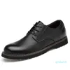 Wholesale-Dress Shoes Mens Oxfords Genuine Leather Shoe Male Wedding Social Chaussure Homme Brown Office Formal Plus Size