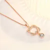 Crystal Womens Necklaces Pendant Jewelry heart-shaped ladies weave diamond inlaid Love gold silver plated