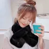 Winter Thicken Plush Solid Scarf Female Faux Rabbit Fur Warm False Collar Animal Pattern Cross Neck Guard Warm Snood 2021 New H0923