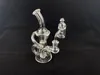 Bong Klein Dab Rig Glass Klein Oil Rigs Recycler Pipa ad acqua per fumatori Dimensione giunto trasparente 14,4 mm