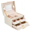 Jewelry Packaging box Case boxes makeup boxes and cosmetics beauty cases with 2 drawers 3 layers 187 Q2