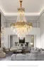 Lustre de cristal moderno de luxo para sala de estar ouro loft cadeia luminária luminária grande escadaria cristral lâmpada de decoração de casa iluminação