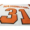 Vintag #31 Dwayne Pearl Washingtonn College Basketball Jersey Syracuse Orange White College Retro 21ss or custom any name or number jersey
