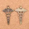 31 pièces Antique argent plaqué Bronze plaqué caducée médecine symbole pendentif à breloques collier à faire soi-même Bracelet résultats de Bracelet 49*30mm