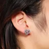 Hip-Hop-Herz-Form-Bolzen-Ohrring-Bling 18 Karat echte Vergoldete Verhindern Sie Allergie-Ohrringe für Männer Frauen-Geschenk