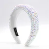 Full Crystal Beaded Wide Hoofdband Kleurrijke Rhinestone Haar Hoop Dames Meisje Prinses Haarband Sparkly Padded Hairband Hoofdtooi 297 U2