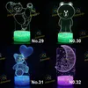 Love Bear Forma 3D LED Night Light Colorido Touch Touch Mesa Remota Base Lâmpada Decoração Presente Para Crianças Criança Aniversário Do Dia dos Namorados