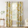 Curtain & Drapes Yellow Branch Plant Flower Window Curtains Home Decor Living Room Kitchen Panel For Bedroom