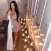 Sisterlinda Yaz Partisi Parlak Elbise Kadınlar Günlük Sokak Kolsuz Sling Derin V-Neck Mesh Sırtsız Bodycon Y2K Düğün Küpe Y1006