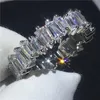 Vecalon 6 Style Eternity Pierścień Ring Diamond Stone 925 Srebrny Srebrny zaręczyny Pierścienie dla kobiet mężczyzn Biżuteria 9 T28101267