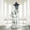 Lámparas de césped Pilar romano Estatua de ángel Esculturas de estatuillas de jardín Lámpara de energía solar Luz Animales Escultura animal LED # TG