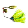 Hengjia Spoon Spinnerbait Buzzbait Sequins Metal Fishing Lure Beard 40PCS /ロット17G Bionicのためのスカート