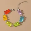 Cute Cartoon Rainbow Candy Bear Ins Colored Gummy Woman Charm Bracelets Bounce Di Hip Hop Jelly Color Girl Gift