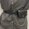 Ceintures femmes taille sac en cuir femme ceinture chaîne sacs mode Fanny Pack hanche Bum pochette téléphone noir