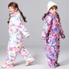 Kids Ski Suit For Girls Winter 30 temperature Children Windproof Waterproof Super Warm Snow Ski And Snowboard Clothes 201203